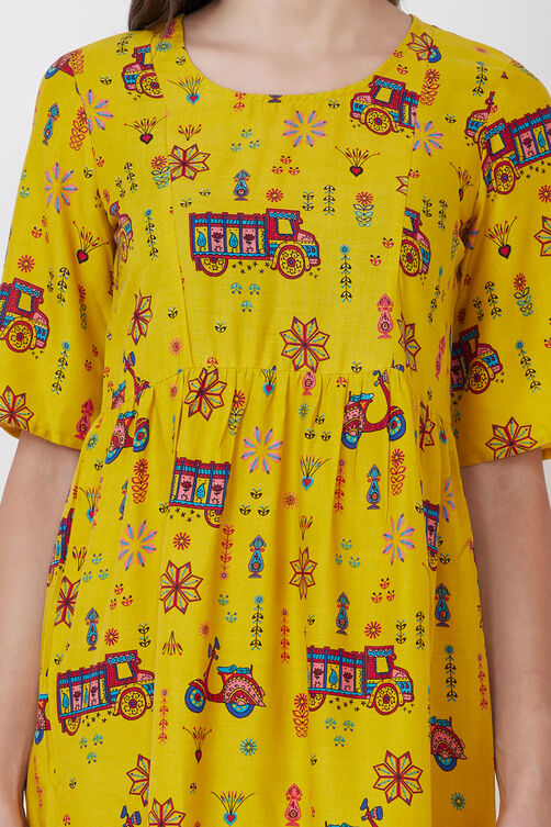 Yellow Viscose Rayon Top image number 1