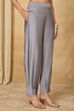 Silver Viscose Blend Straight Pants image number 2