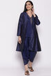 Royal Blue Polyester Viscose Straight Suit Set image number 0