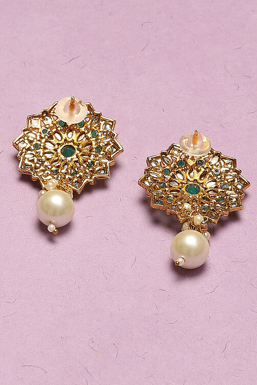 Green Alloy Earrings image number 2