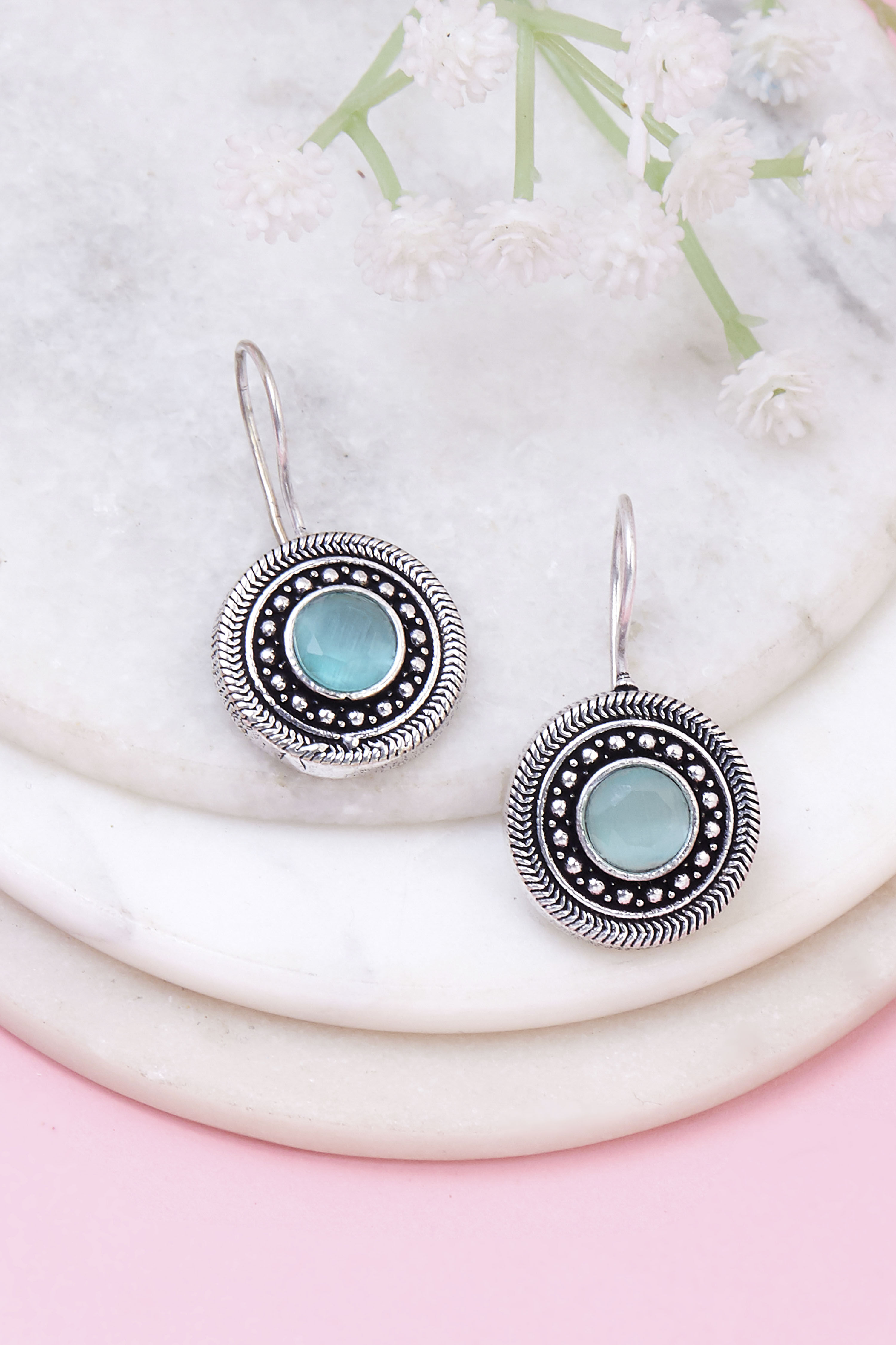 Mint Green Brass Drop & danglers image number 0