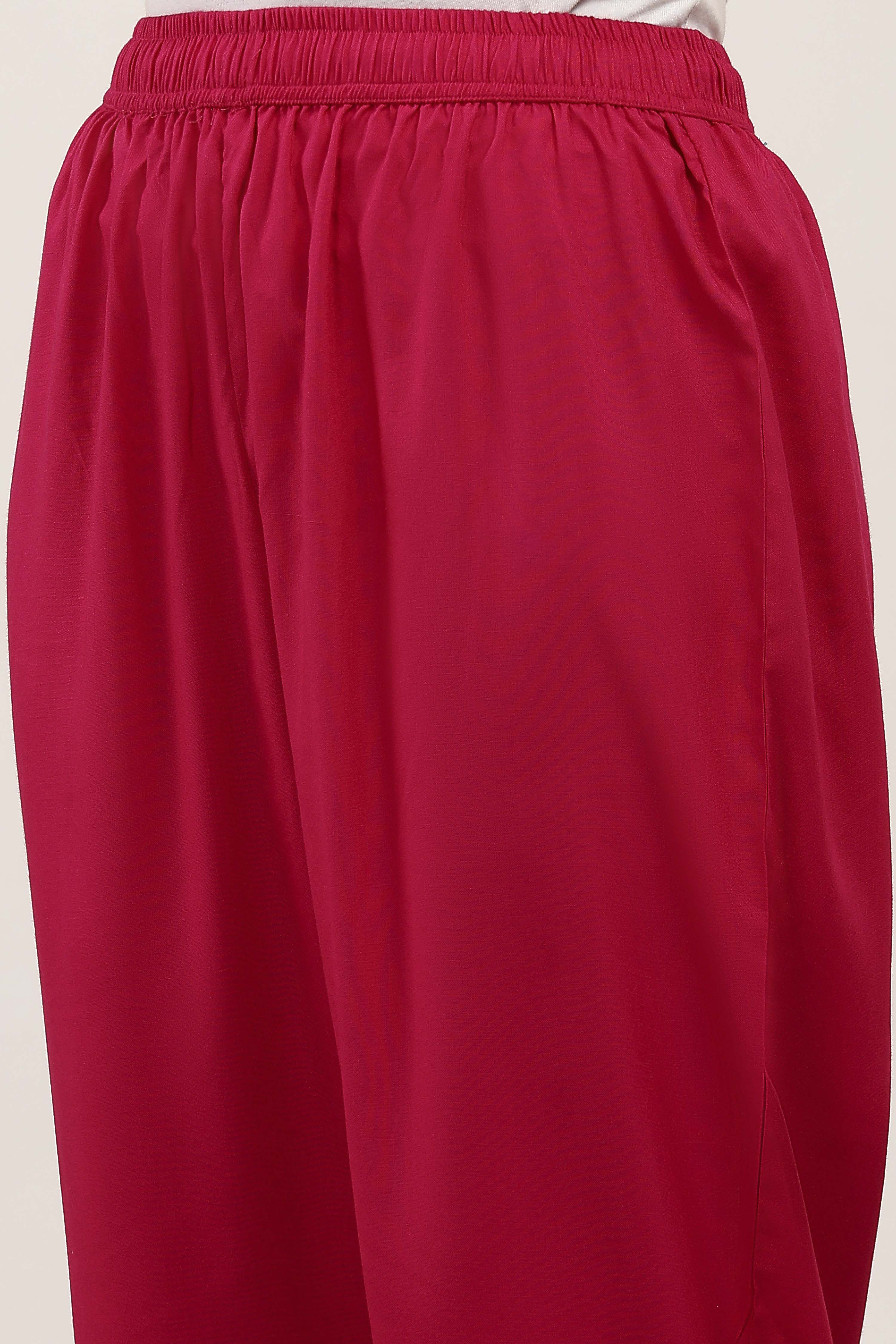 Pink Viscose Rayon Kurta Pants Set image number 2
