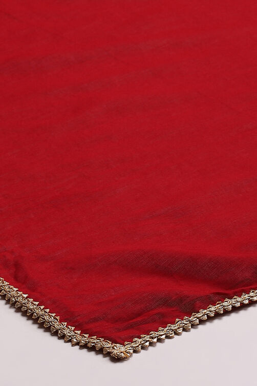 Maroon Cotton Dupatta image number 1
