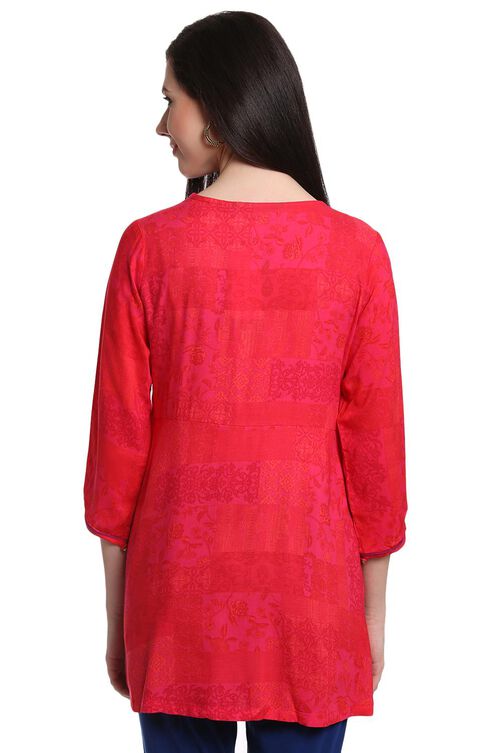 Pink Viscose Flared Indie Top image number 4