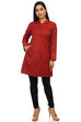 Rust Straight Cotton Linen Kurta image number 0