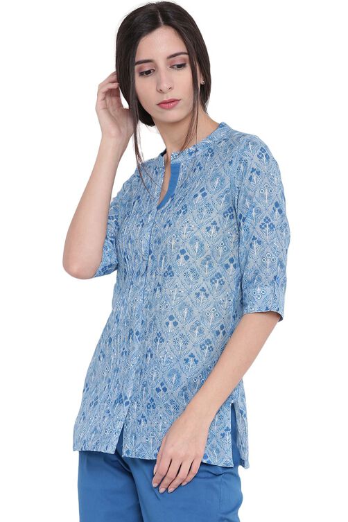 Light-Blue Cambric Indie Top image number 3