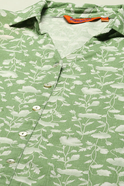 Green Rayon Straight Suit Set image number 1