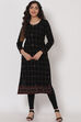 Teal Blue Poly Cotton Straight Kurta image number 0