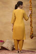 Yellow Viscose Rayon Straight Printed  image number 5
