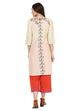 Beige Straight Cotton Kurta image number 5