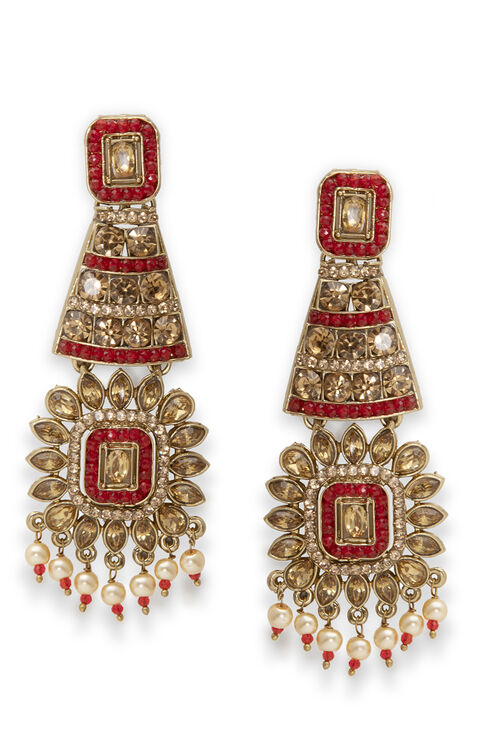 Red Metal Brass Earring image number 0