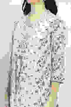 White Cotton Printed A-Line Kurta image number 1