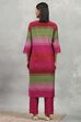 Fuchsia Viscose Blend Solid Straight Suit Set image number 4