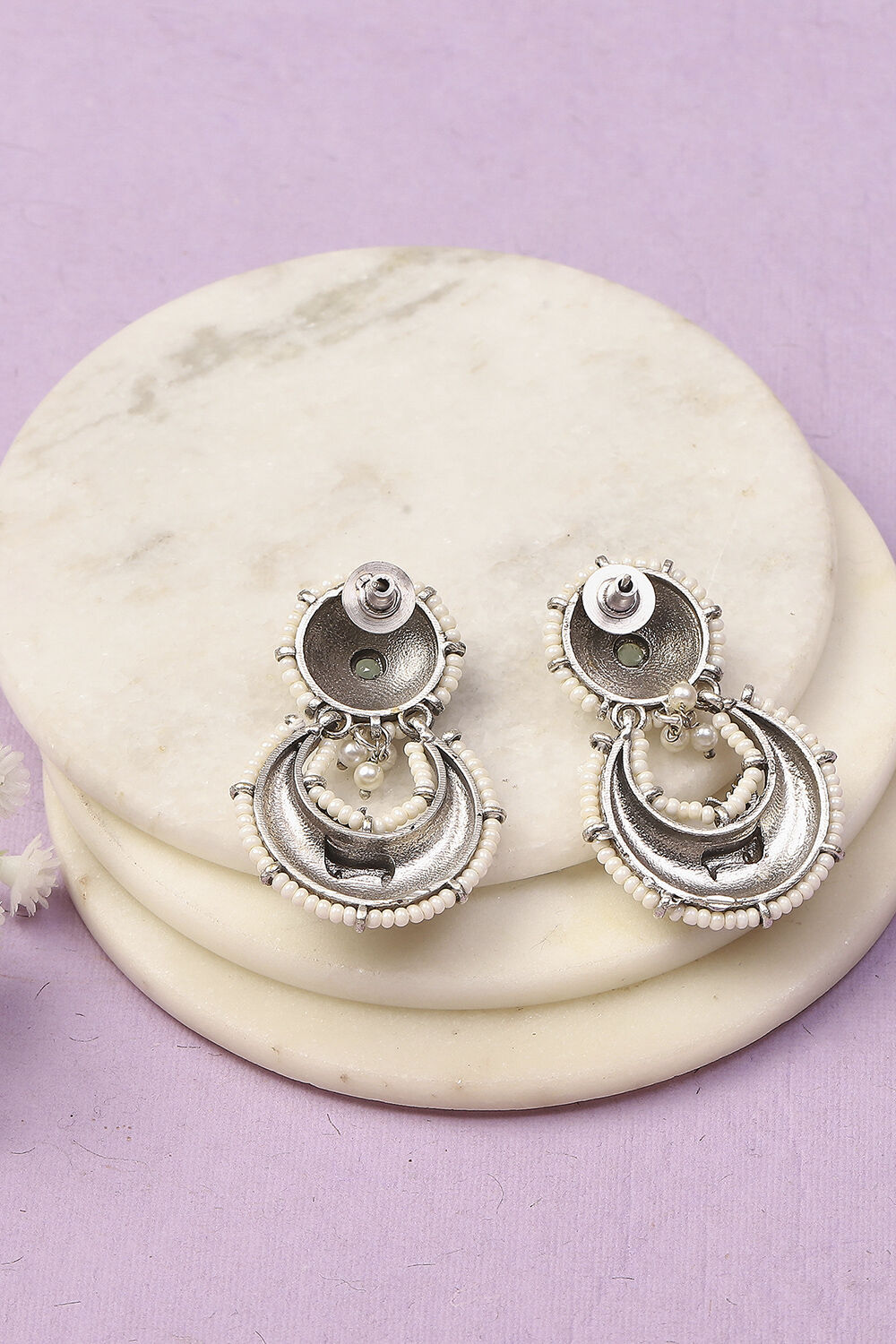 Dual Oxidised Alloy Earrings image number 2