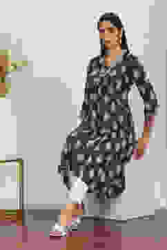 Blue Cotton A-line & Kalidar Kurtas image number 0