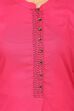 Fuschia Straight Rayon Kurta image number 4