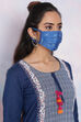 Royal Blue Polyester Mask image number 2