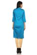 Turquoise Straight Poly Viscose Kurta image number 3