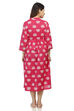 Fuschia Flared Cotton Dress image number 4
