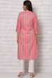 Peach Poly Cotton Straight Kurta image number 4