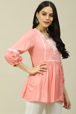 Pink LIVA Short Top image number 3