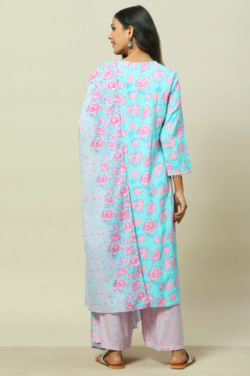 Aqua LIVA Woven Straight Kurta Suit Set image number 4