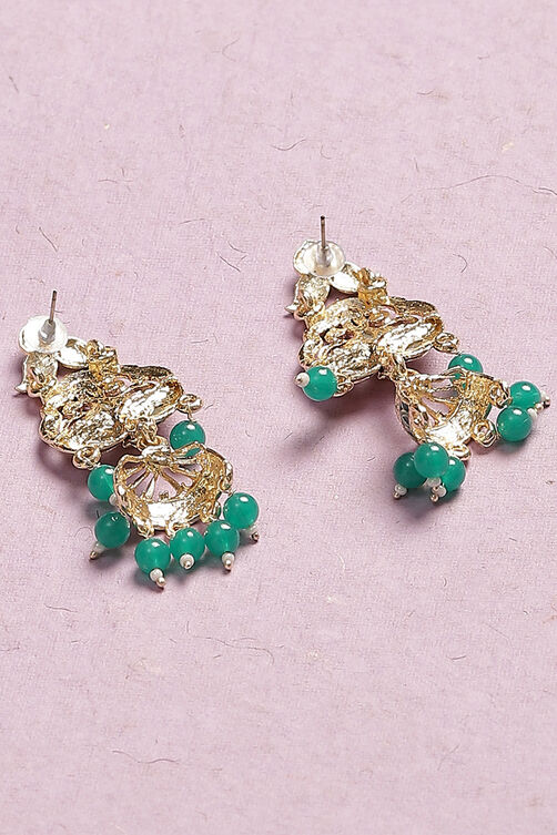 Green Alloy Earrings image number 2