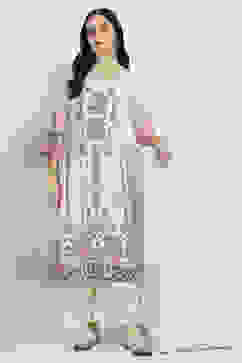 Purple Printed Straight Kurta image number 0