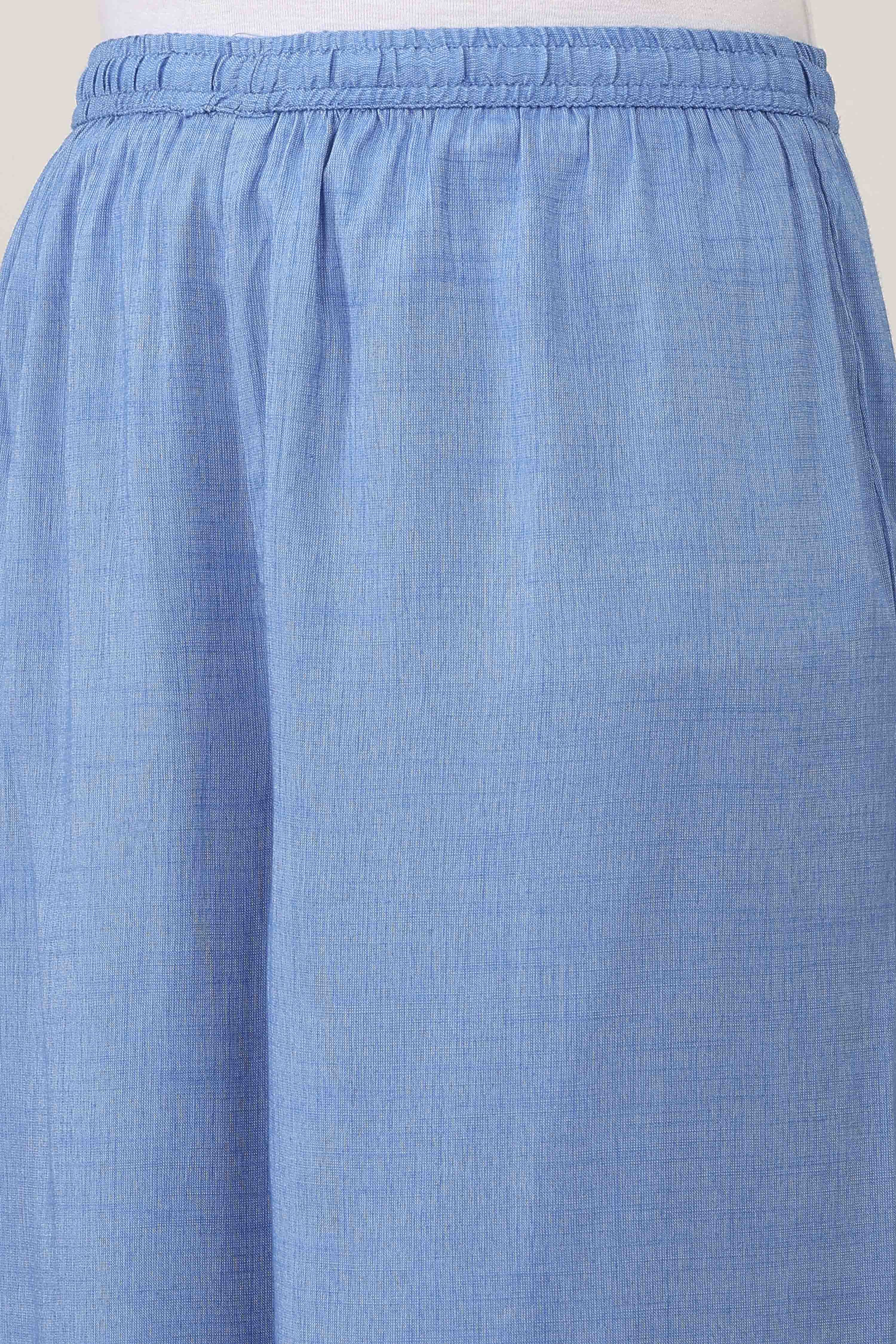 Blue Viscose Polyester Viscose Rayon Kurta Pants Set image number 2