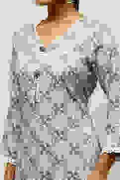 Grey Viscose Blend Straight Printed Kurta Palazzo Suit Set image number 1