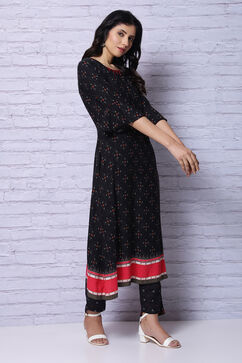 Black Viscose Kurta image number 4