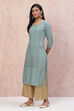 Grey LIVA Straight Kurta image number 2