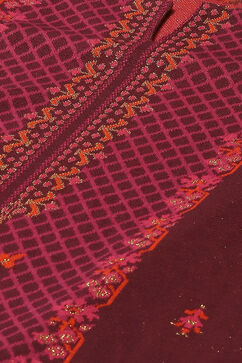 Wine Cotton Blend Straight Printed Kurta Palazzo Suit Set image number 1