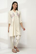 Black Cotton Gathered Kurta Set image number 5