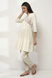 Black Cotton Gathered Kurta Set image number 3