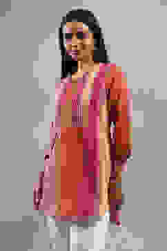 Fuchsia Viscose Blend Solid Tiered Top image number 2