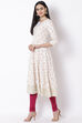 Off White Viscose Kalidar Kurta image number 2