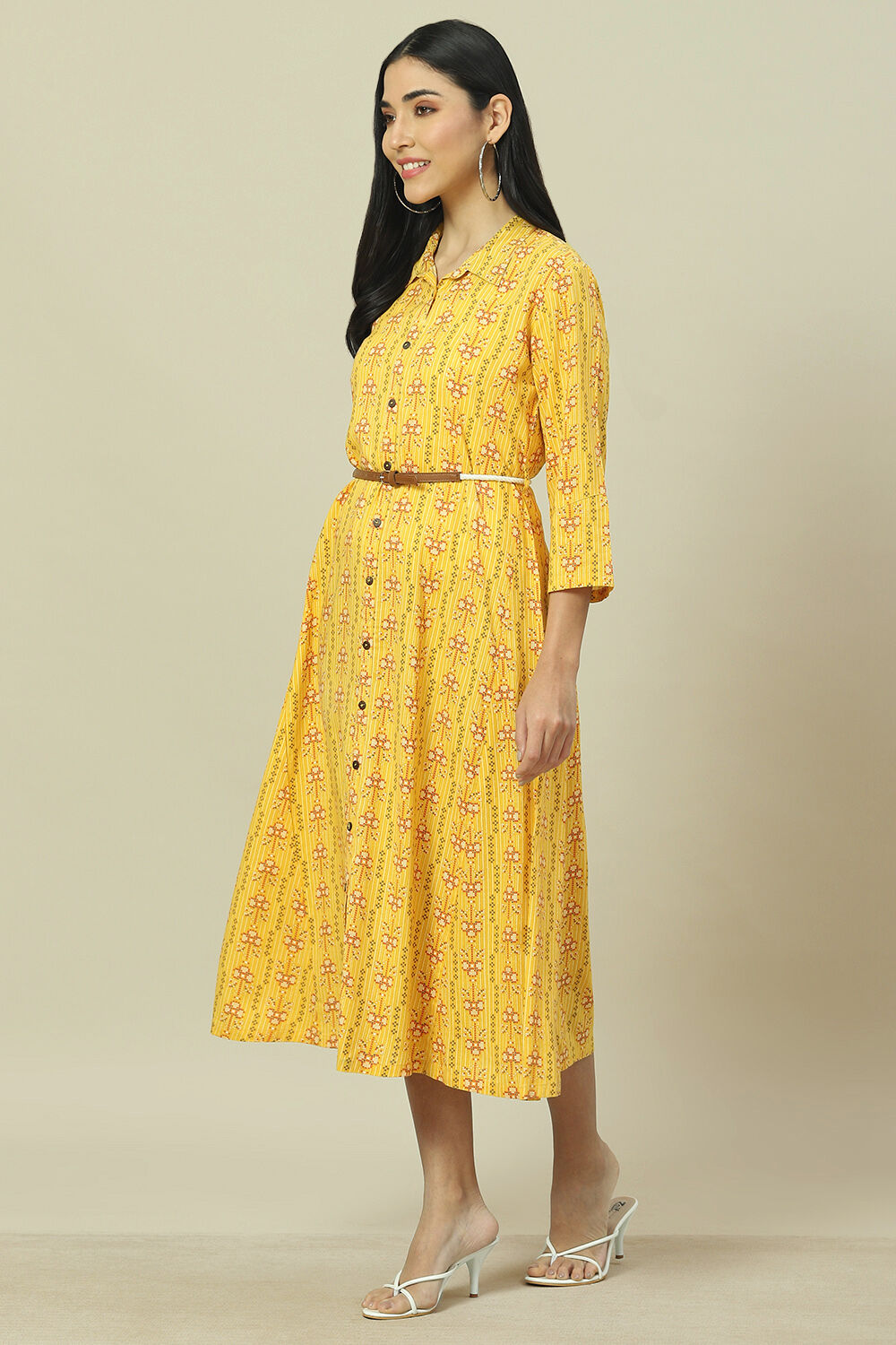 Yellow LIVA Straight Dress image number 2