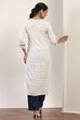 White Viscose Rayon Straight Kurta Pants Set image number 5
