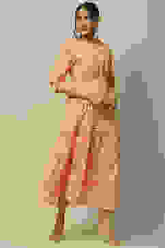 Peach Voile Tiered Dress image number 4