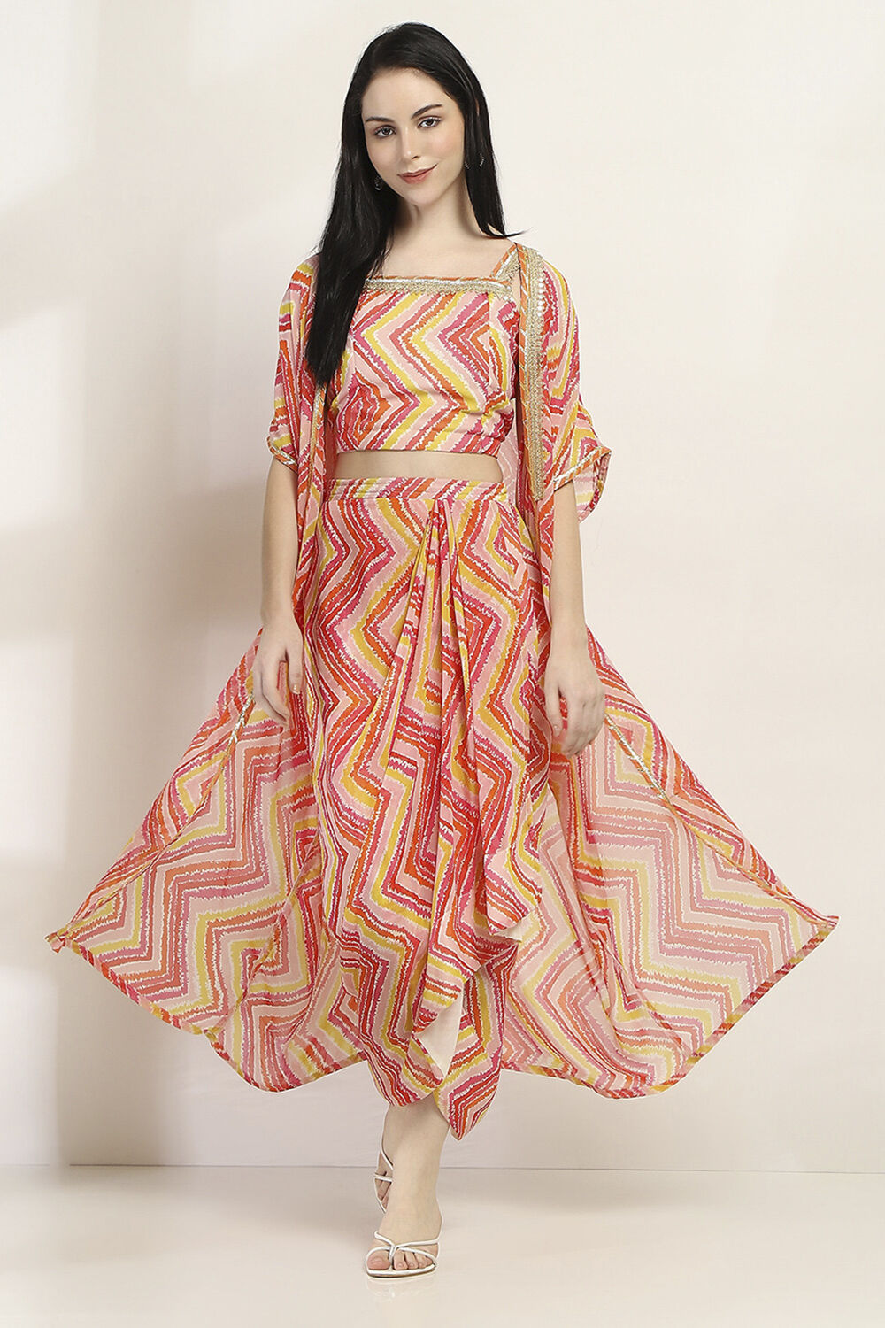 Pink Polyester Skirt Set image number 0