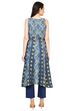 Indigo Kalidar Polyester Kurta image number 3