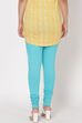 Turquoise Cotton Leggings image number 4