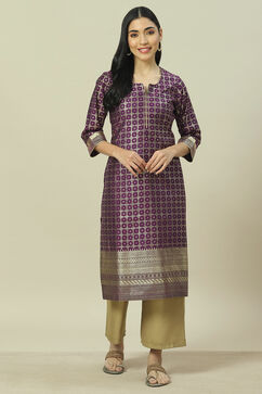 Purple Straight Kurta image number 5