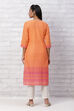 Orange Cambric Cotton Straight Kurta image number 4