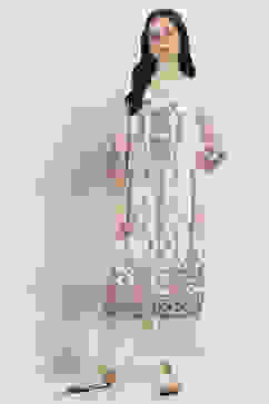 Purple Printed Straight Kurta image number 5