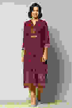 Red Rayon Printed Straight Kurta image number 5