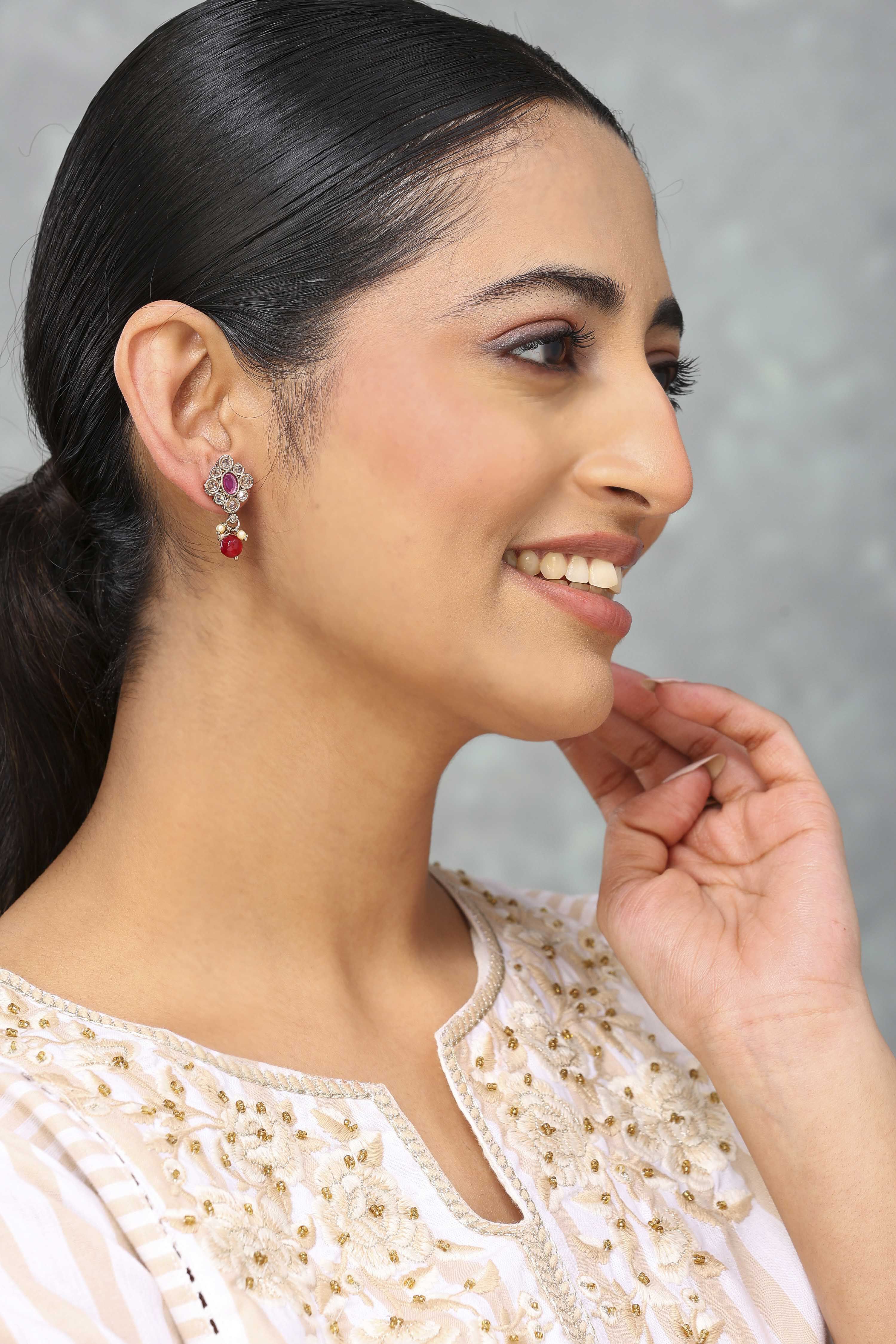Red Brass Drop & danglers image number 3