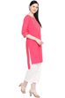 Coral Cotton Straight Kurta image number 3
