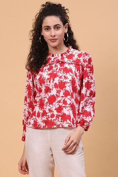 Red Crepe Short Top image number 0